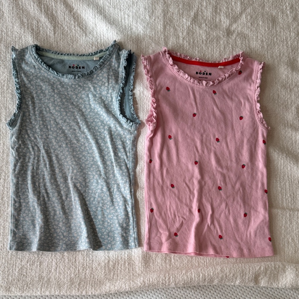 Boden Pink and Blue Kids Tank Tops (2)